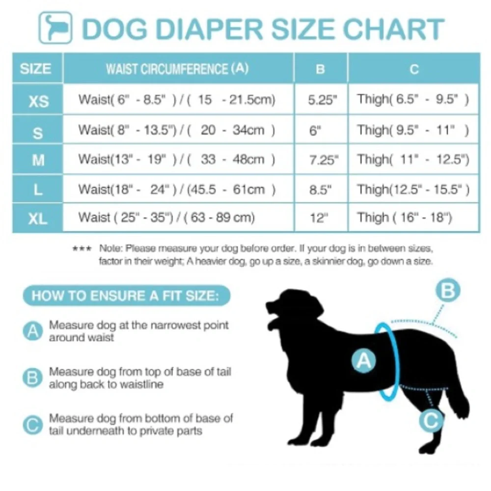 Adjustable reusable Pet Diaper Set - pack of 3
